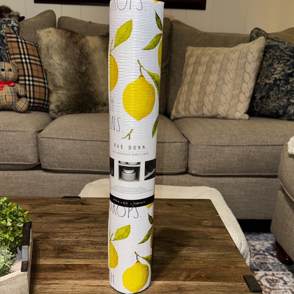 NWT Rae Dunn White and Yellow Lemon Shelf Liner 17.75”x8ft Non Adhesive - Picture 3 of 7